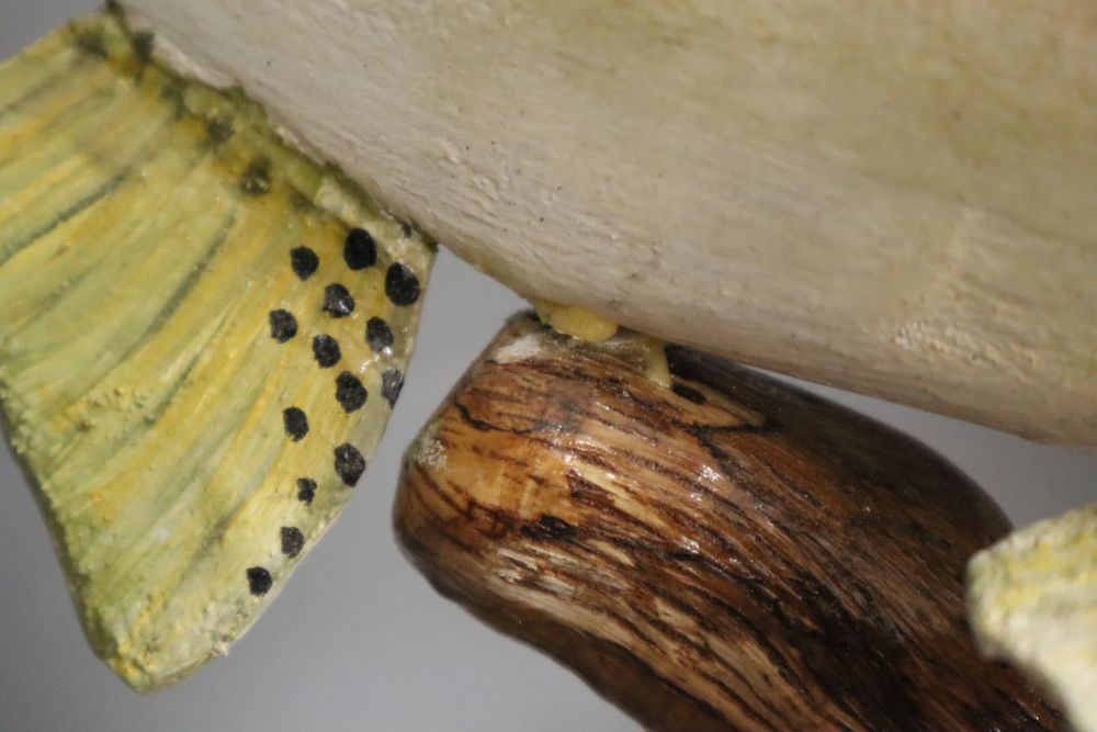 A painted wood model of a fish, 54cm